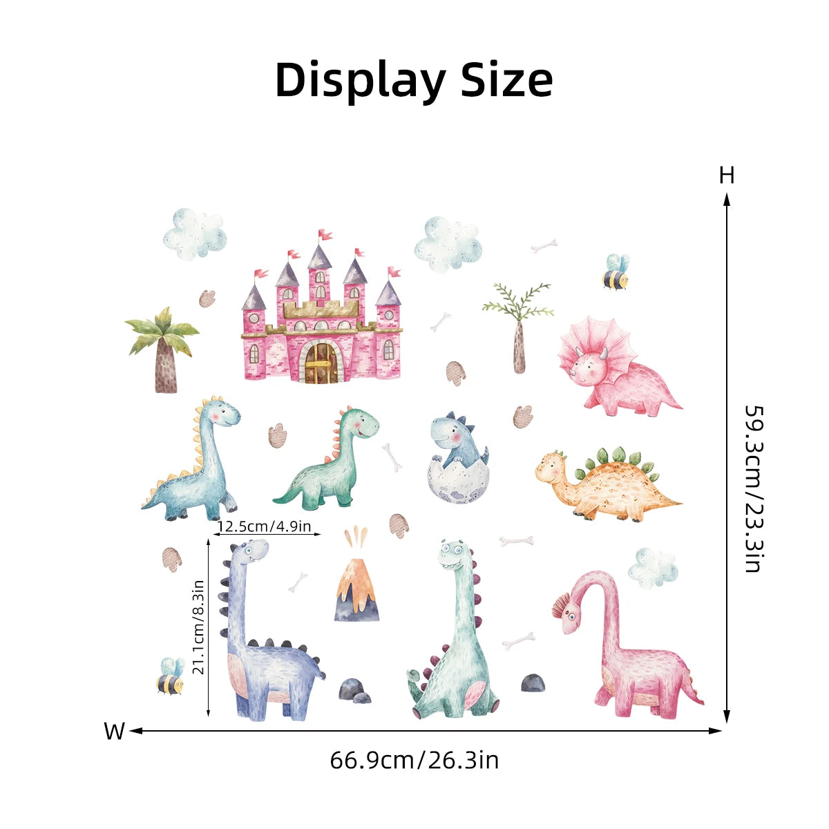 1pcs Waterproof Removable Wall Stickers for Kids Room Decor Cartoon Cute Dinosaur Wall Decals for Bedroom Decoration Home-HomeDecorDecals_com