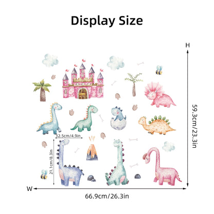 1pcs Waterproof Removable Wall Stickers for Kids Room Decor Cartoon Cute Dinosaur Wall Decals for Bedroom Decoration Home-HomeDecorDecals_com