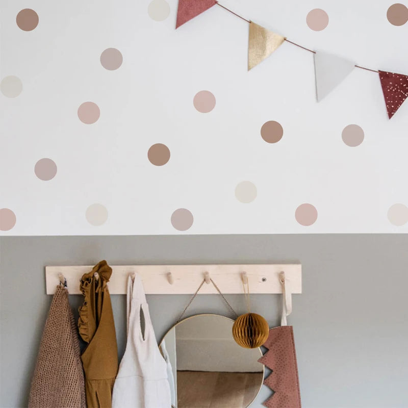 Close-up view of Boho Polka Dots Wall Decal | Home Decor by HomeDecorDecals.