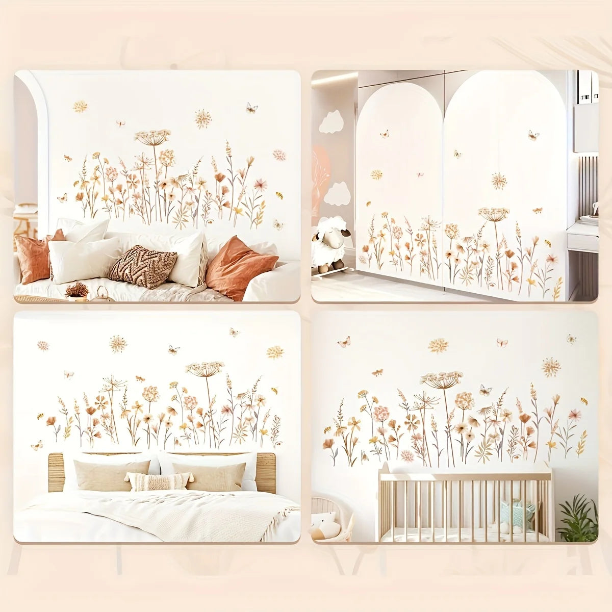 Boho Dandelion Flower Wall Decal | Home Decor design details by HomeDecorDecals.
