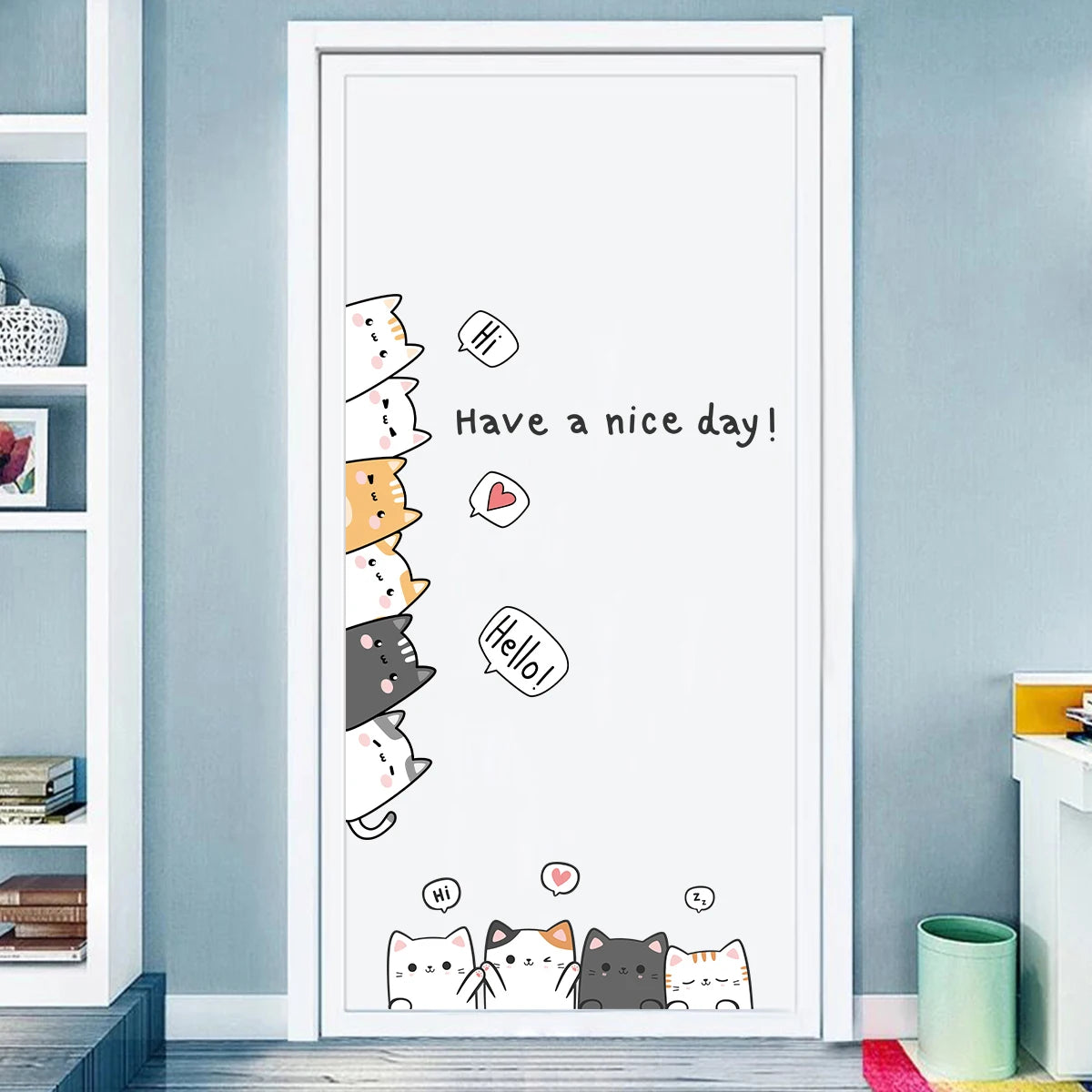 1Pc Cartoon Animals Baby Room Wall Stickers for Front Door Sheet Kids Room Children's Bedroom Wall Decals Home Decoration-HomeDecorDecals_com