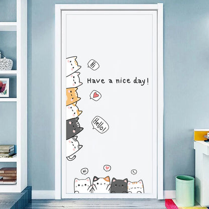 1Pc Cartoon Animals Baby Room Wall Stickers for Front Door Sheet Kids Room Children's Bedroom Wall Decals Home Decoration-HomeDecorDecals_com