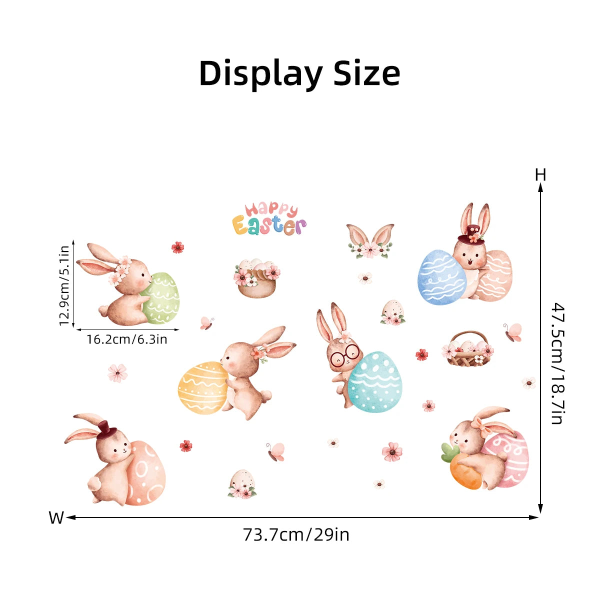 Colourful Cartoon Bunny Wall Sticker-HomeDecorDecals_com