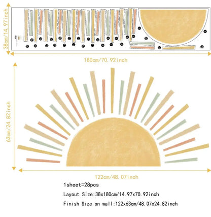 Sunshine Half Sun Wall Decal | Home Decor decorative wall feature by HomeDecorDecals.