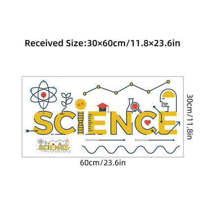 1Pc Cartoon "science" Text Laboratory Wall Decals Study Room Decoration Classroom Wall Stickers for Kids Room Children's Home-HomeDecorDecals_com