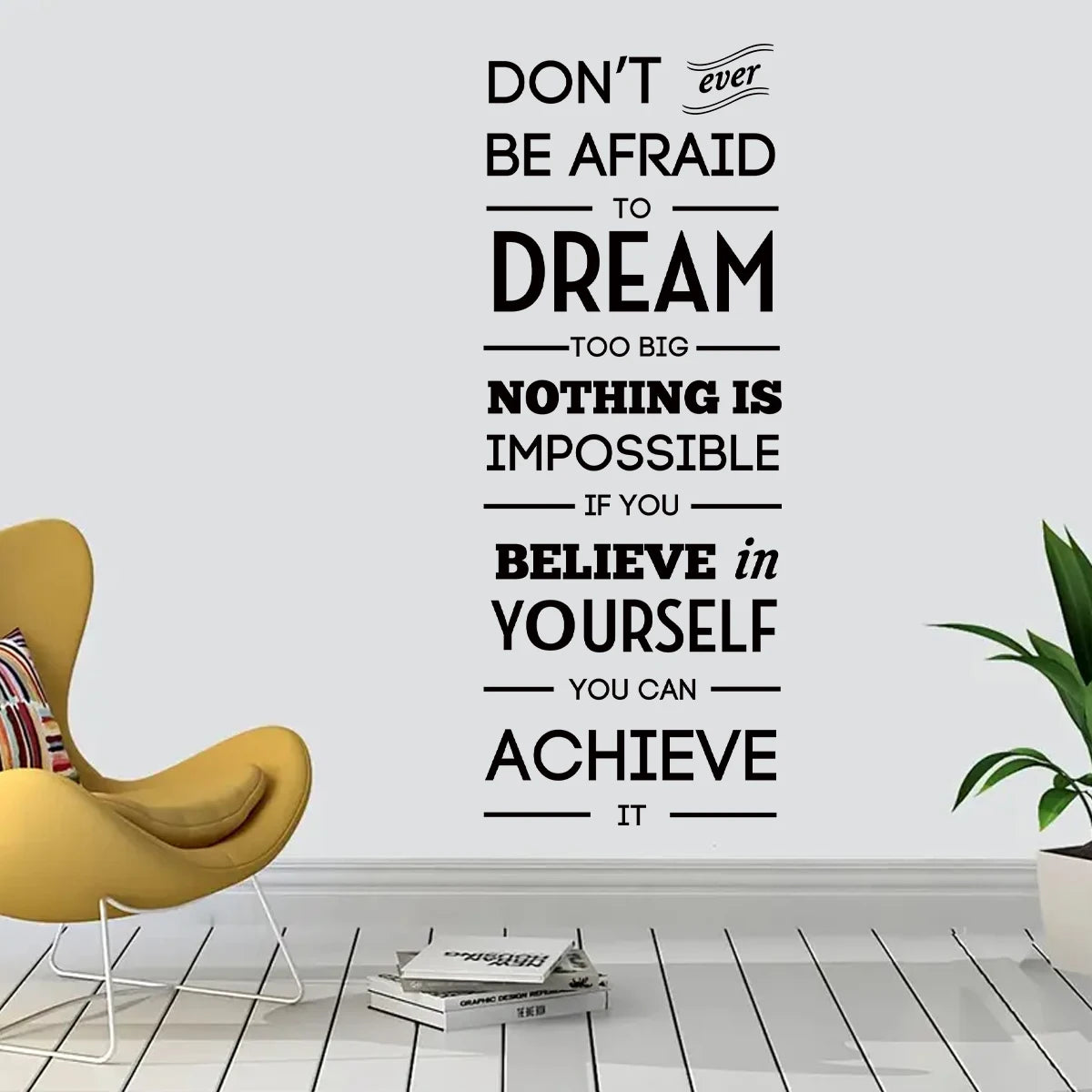 Close-up view of Encourage Dream Text Wall Decal | Home Decor by HomeDecorDecals.