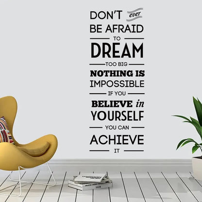 Close-up view of Encourage Dream Text Wall Decal | Home Decor by HomeDecorDecals.