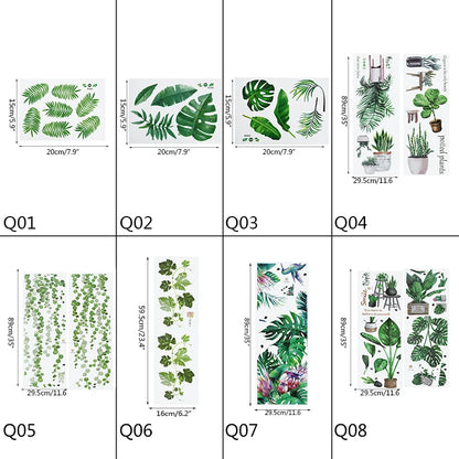 Additional view of Tropical Leaves and Flowers Wall Decal | Home Decor by HomeDecorDecals.