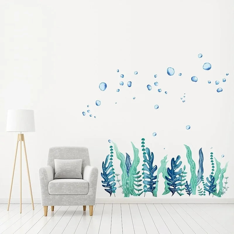 Close-up view of Seaweed and Bubble Wall Decal | Home Decor by HomeDecorDecals.