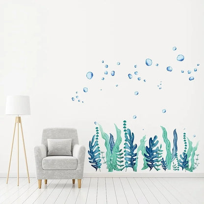 Close-up view of Seaweed and Bubble Wall Decal | Home Decor by HomeDecorDecals.