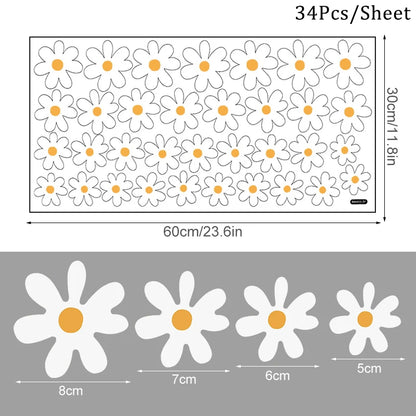 Additional view of White Daisy Flower Wall Decal | Home Decor by HomeDecorDecals.