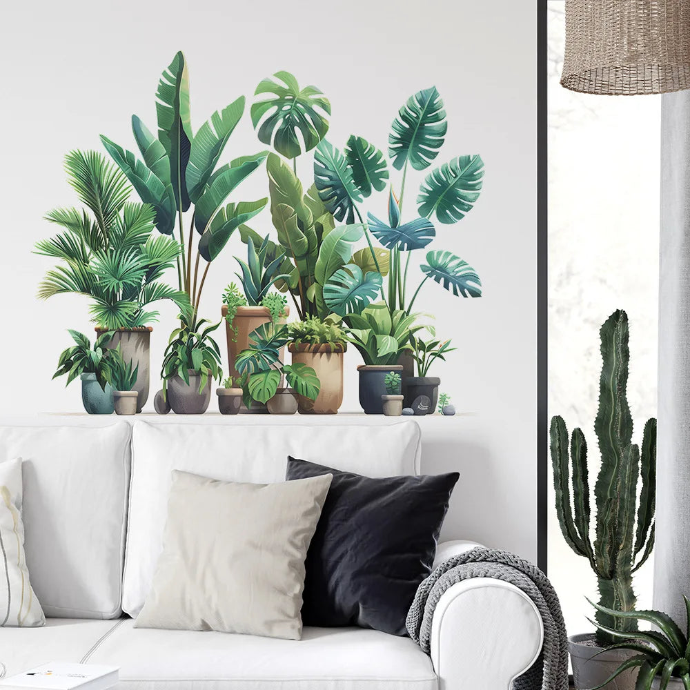 Tropical Banana Leaf Wall Decal | Home Decor design details by HomeDecorDecals.