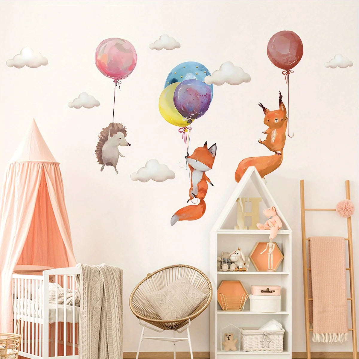 Cartoon Fox And Forest Animals Wall Sticker for Kids Room-HomeDecorDecals_com