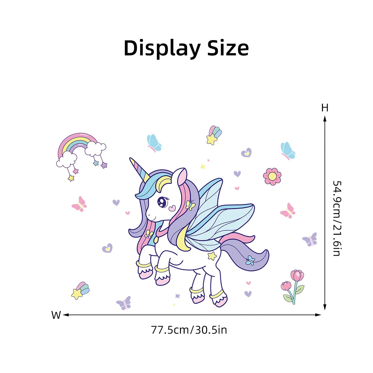 1Pc Rainbow Cartoon Cute Unicorn Wall Decals for Kids Room Decoration Girls Bedroom Wall Decals Home Decor Nurery Accessories-HomeDecorDecals_com