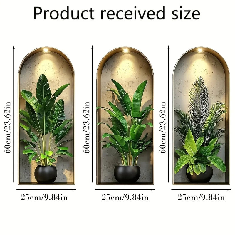 3D Watercolor Potted Plant Wall Stickers PVC-HomeDecorDecals_com