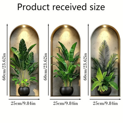 3D Watercolor Potted Plant Wall Stickers PVC-HomeDecorDecals_com