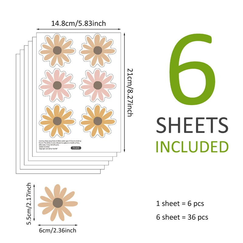 Waffle Daisy Flowers Wall Decal | Home Decor decorative wall feature by HomeDecorDecals.