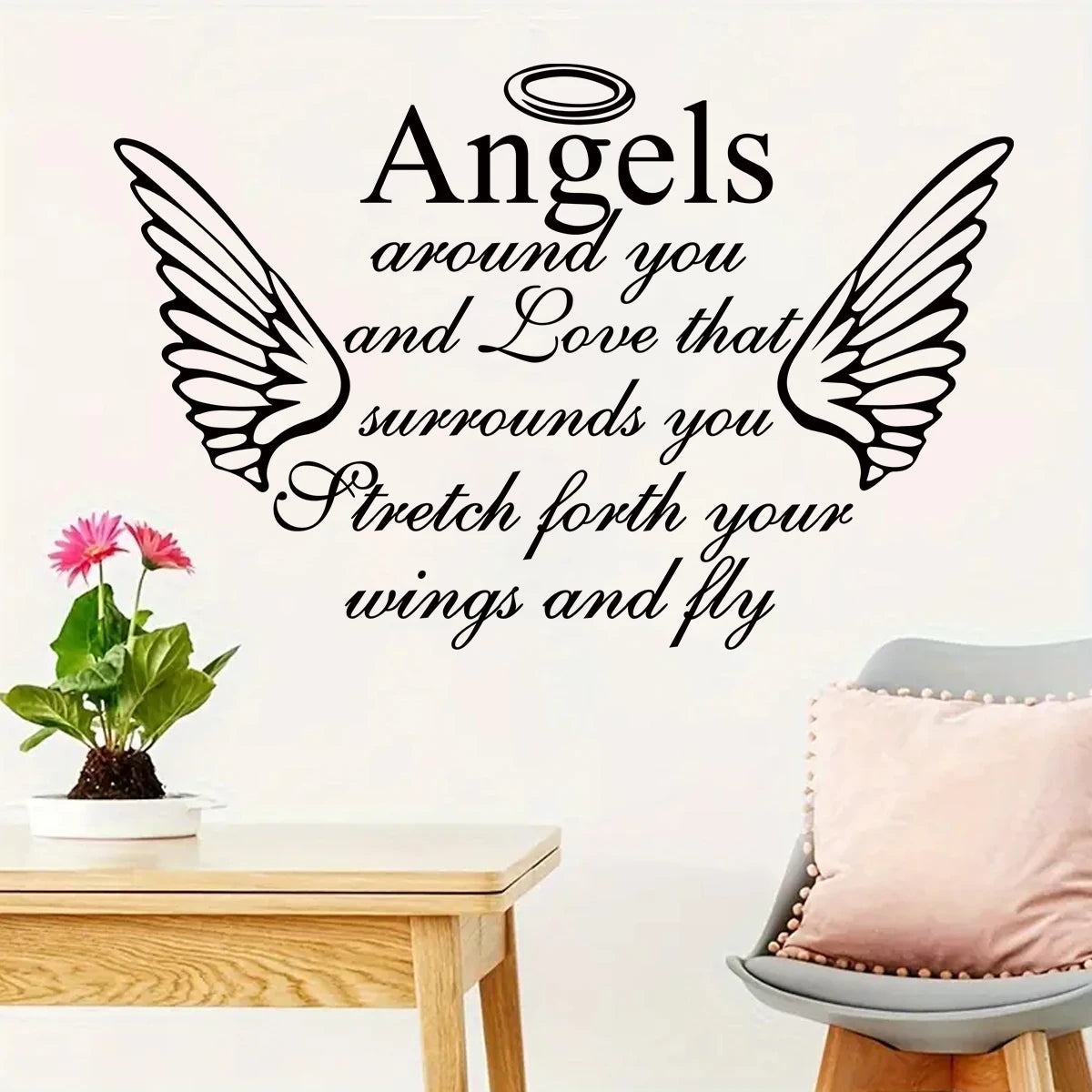 Close-up view of Angel Wings Wall Decal | Home Decor by HomeDecorDecals.