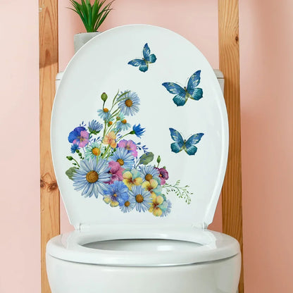 Plant Leaves Wall Sticker Toilet Sticker WC Self Adhesive Mural Beautify Flower Home Decoration Decals Refrigerator sticker-HomeDecorDecals_com