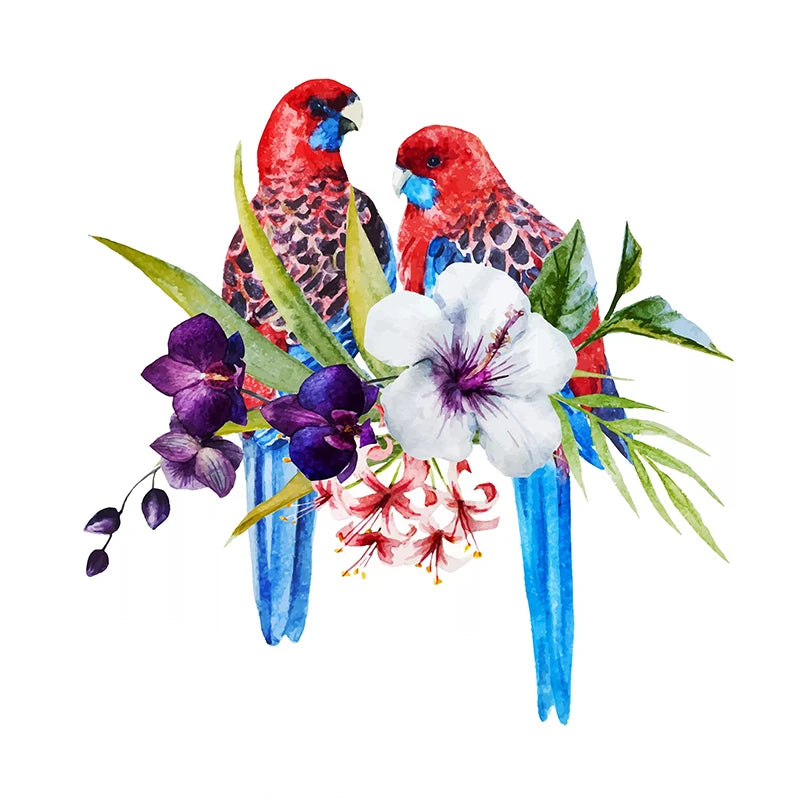 T148# Hand painted Parrot Wall Sticker Bathroom Toilet Decor Living Room Cabinet Home Decoration Decals-HomeDecorDecals_com