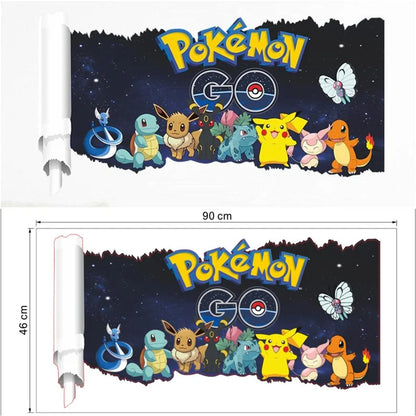 Cartoon Pikachu Wall Sticker For Kids Room Living Room Bedroom Wall Decoration Kids Gifts Door Sticker Cute Posters-HomeDecorDecals_com