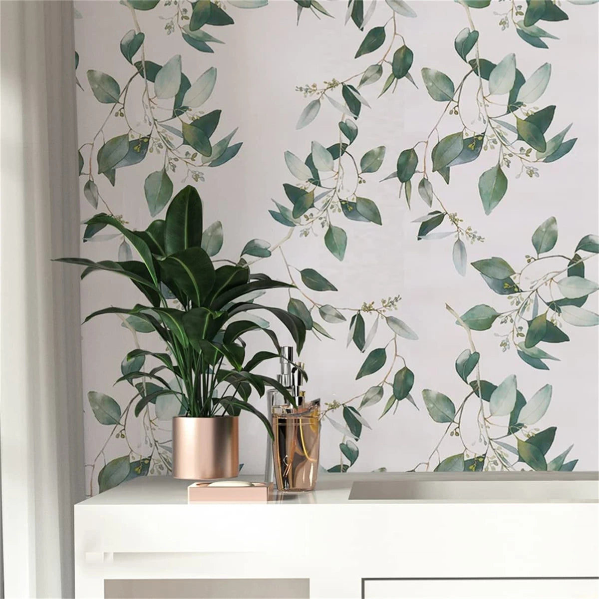 Green Leaf Peel and Stick Wall Decal | Home Decor by HomeDecorDecals.