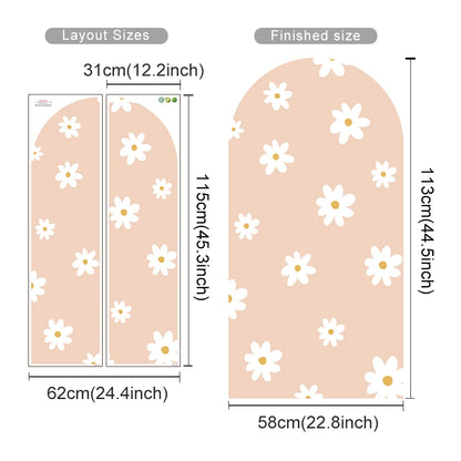 Boho Flowers Arch Wallpaper Nursery Decal Children's Room Baby Sticker Kids Bedroom Living Vinyl Home Decoration Peel and Stick-HomeDecorDecals_com