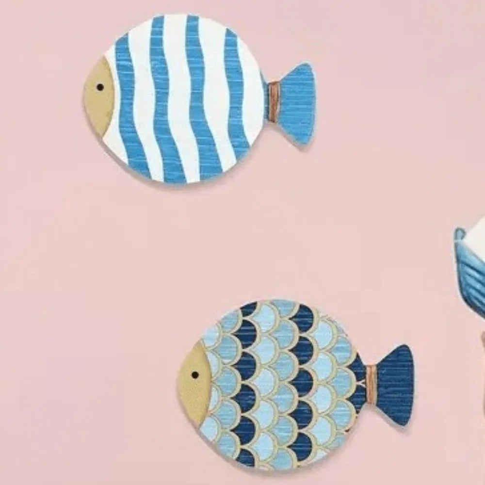 Detailed look at Wooden Ocean Fish Wall Hanging Ornaments | Home Decor by HomeDecorDecals.