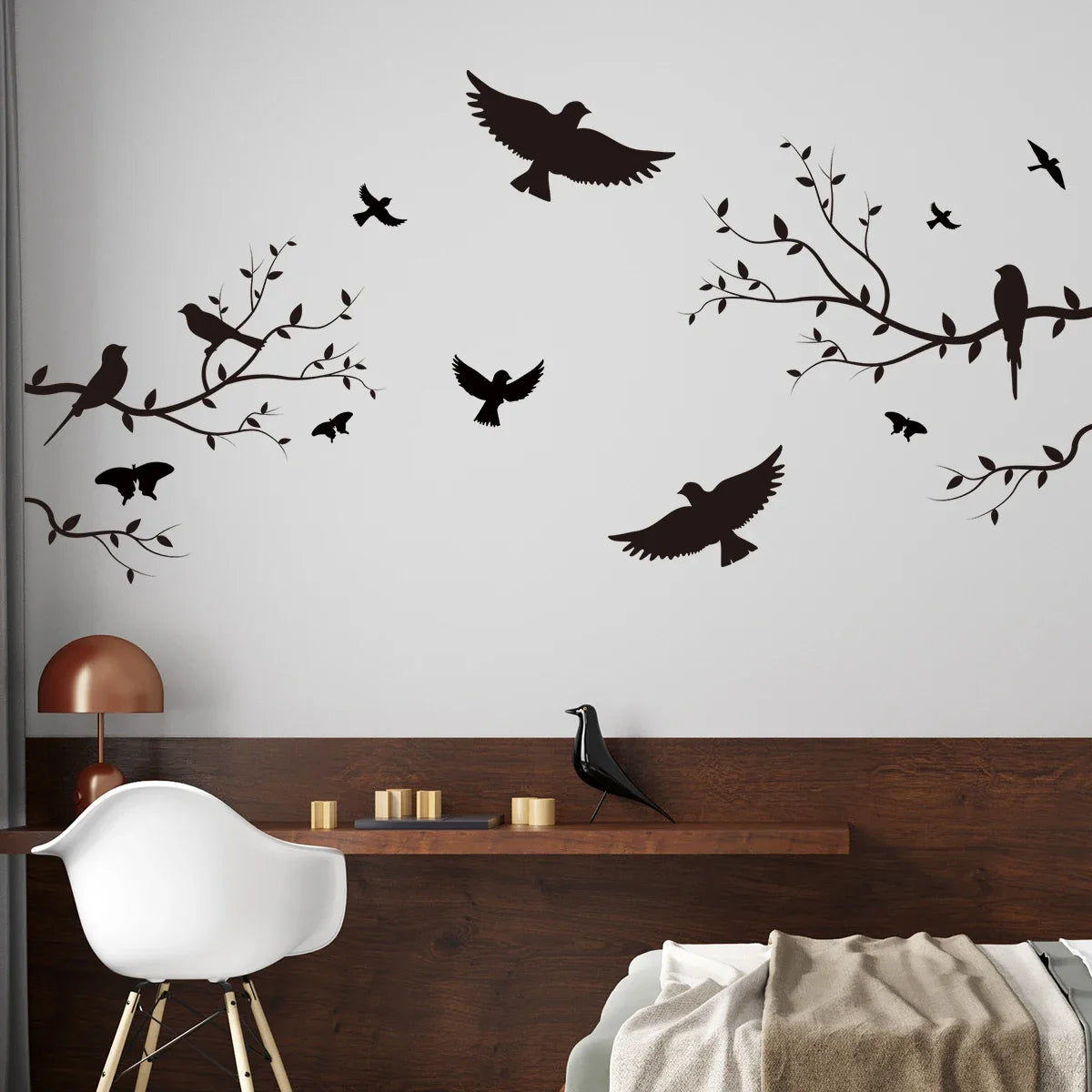 Branch Bird Silhouette Wall Decal | Home Decor design details by HomeDecorDecals.