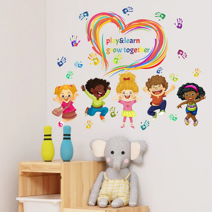 Rainbow Love Wall Stickers for Fun Home Decor in Living Room and Bedroom Decoration-HomeDecorDecals_com