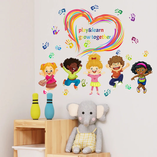 Rainbow Love Wall Decal | Kids Room Decor removable peel and stick wall decal by HomeDecorDecals.