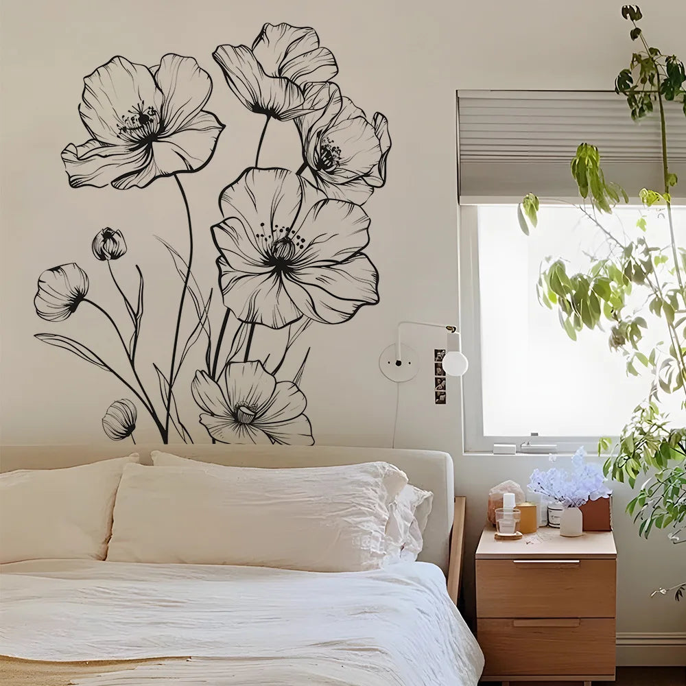 Pink Tree Branches Birds Butterflies Elf Girls Meet Wall Stickers Bedroom Children's Room Home Wall Decoration Self-adhesive-HomeDecorDecals_com