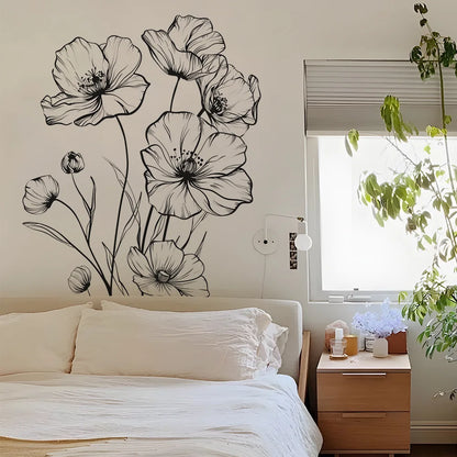 Pink Tree Branches Birds Butterflies Elf Girls Meet Wall Stickers Bedroom Children's Room Home Wall Decoration Self-adhesive-HomeDecorDecals_com