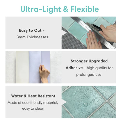 Detailed look at Waterproof 3D Matte Tile Vinyl Wall Decal | Room Decor by HomeDecorDecals.