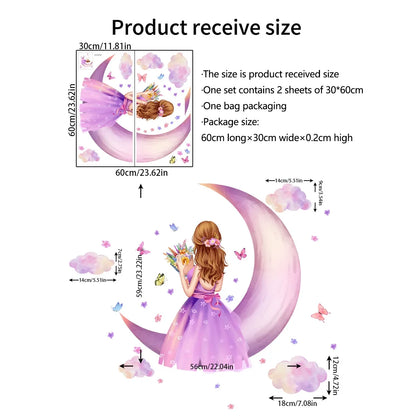 Cute Butterfly girl flower living room decorative stickers Girl Room Children bedroom background wall decorative wall stickers-HomeDecorDecals_com