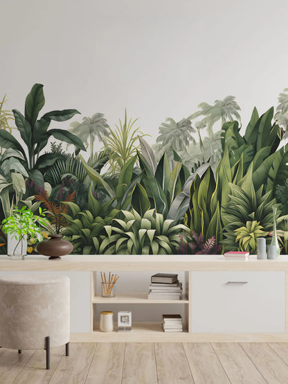 2PCS Tropical Green Plants Wall Stickers, Green Leaves Wall Decals Peel and Stick Home Wall Art Decor Wallpaper for Office Bedro-HomeDecorDecals_com
