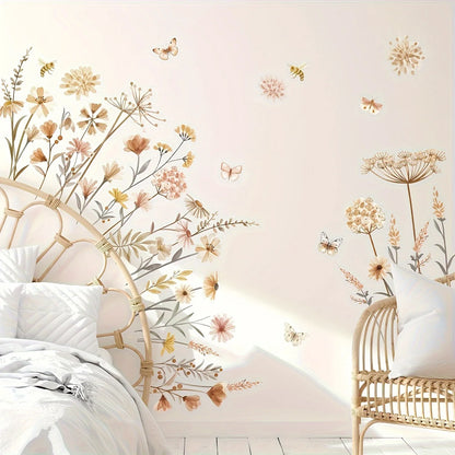 Close-up view of Boho Dandelion Flower Wall Decal | Home Decor by HomeDecorDecals.