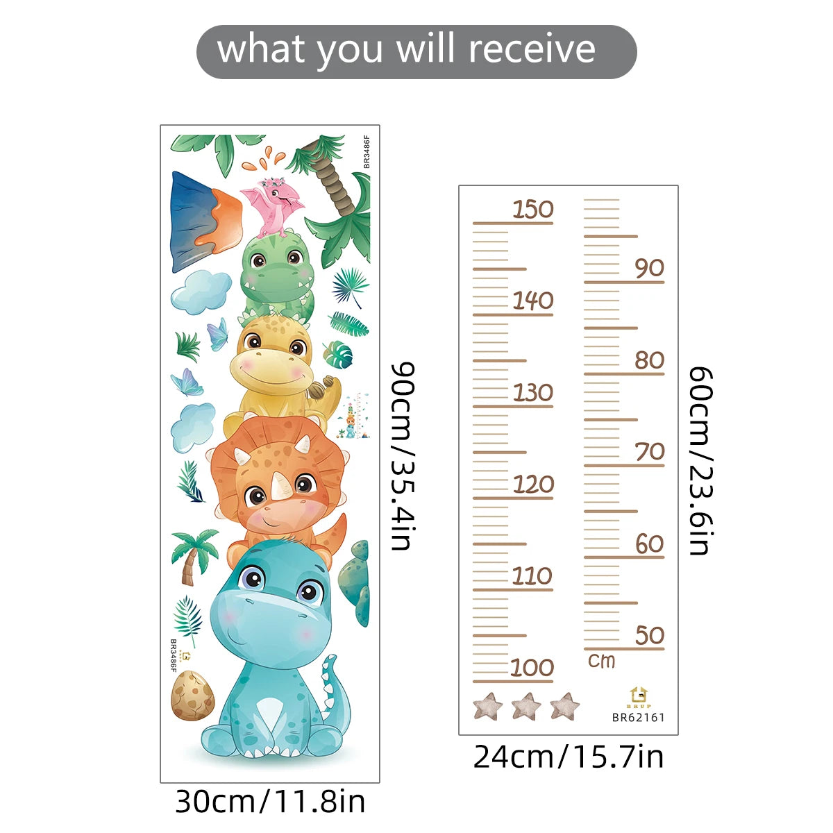 Cute Unicorn Animals Height Measurement Wall Stickers for Kids Room Bedroom Nursery Home Decoration Wall Decals-HomeDecorDecals_com