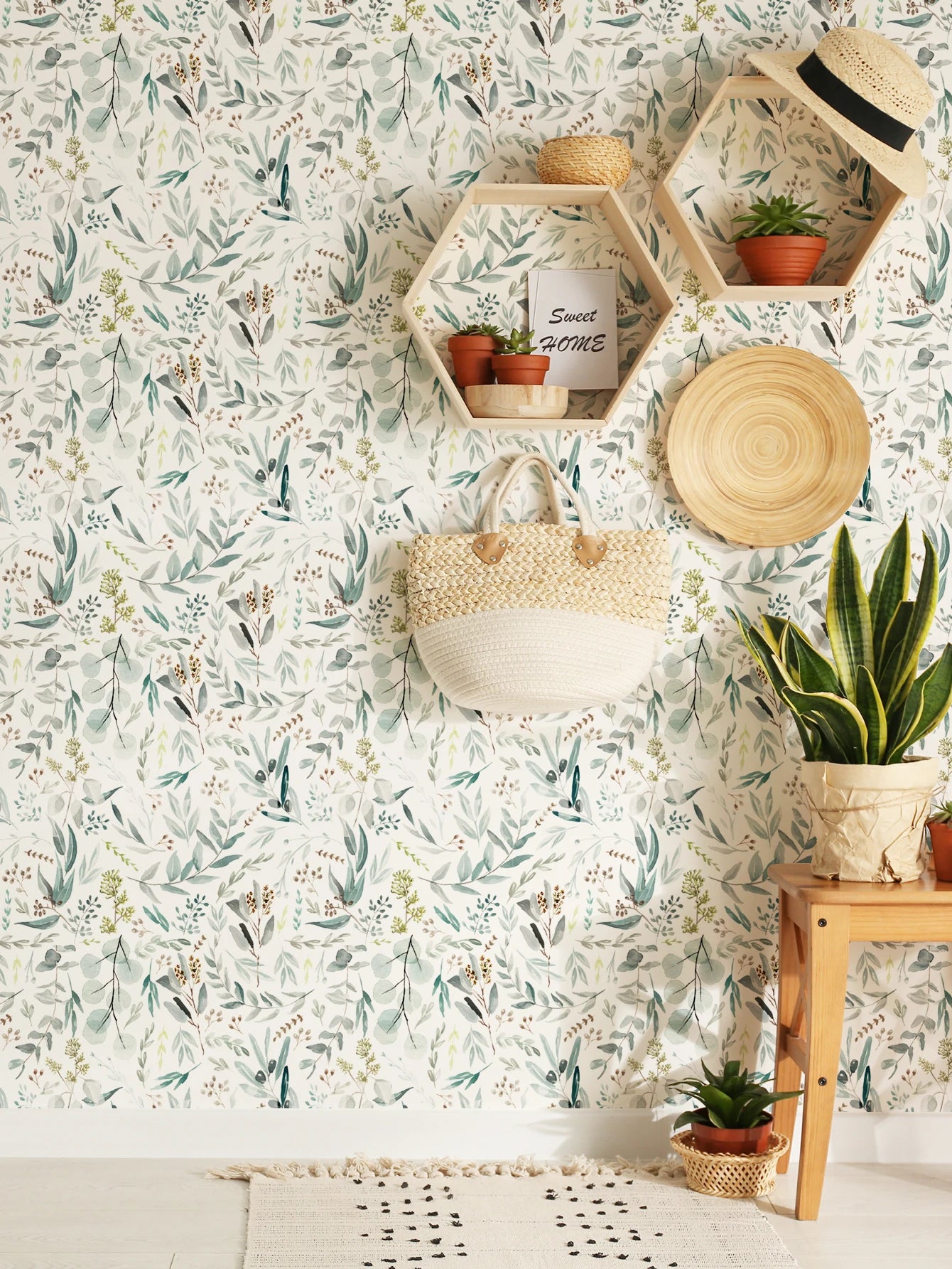 Curly Leaf Branch Pattern Wall Decal | Home Decor design details by HomeDecorDecals.