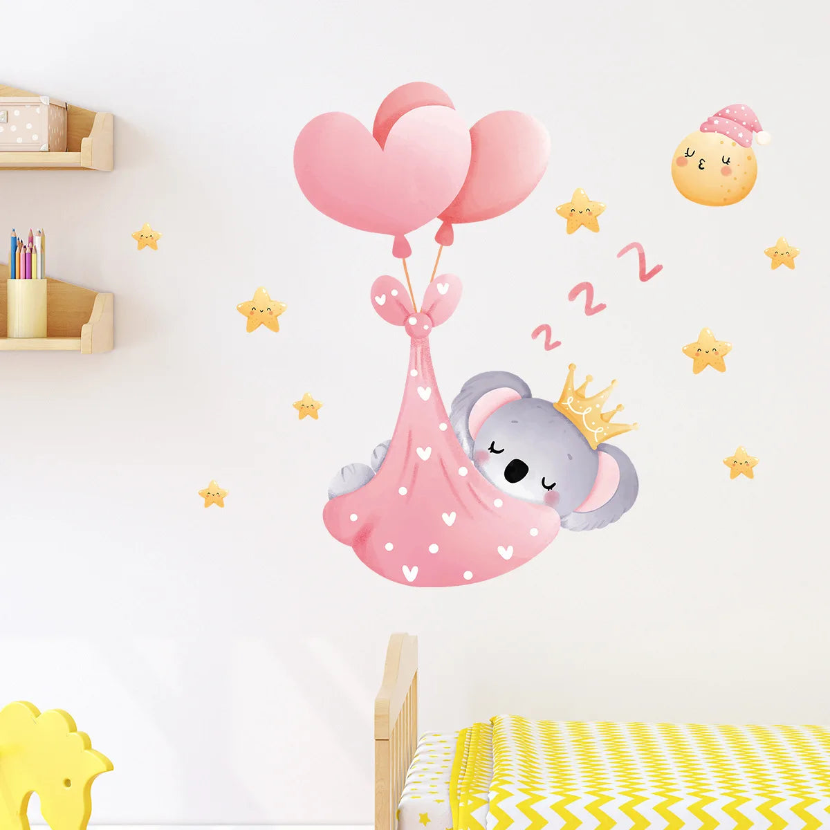 Cartoon Planet Rocket Height Measurement Wall Stickers for Kids Room Baby Boy Room Height Roller Grow Up Chart Wall Decals Mural-HomeDecorDecals_com