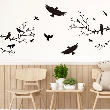 Branch Bird Silhouette Wall Decal | Home Decor removable peel and stick wall decal by HomeDecorDecals.