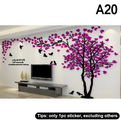 CC553D Acrylic Tree Wall Stickers Self-adhesive Background Wall Wall Decal Wall Stickers Home Decoration, Bedroom Wallpaper-HomeDecorDecals_com