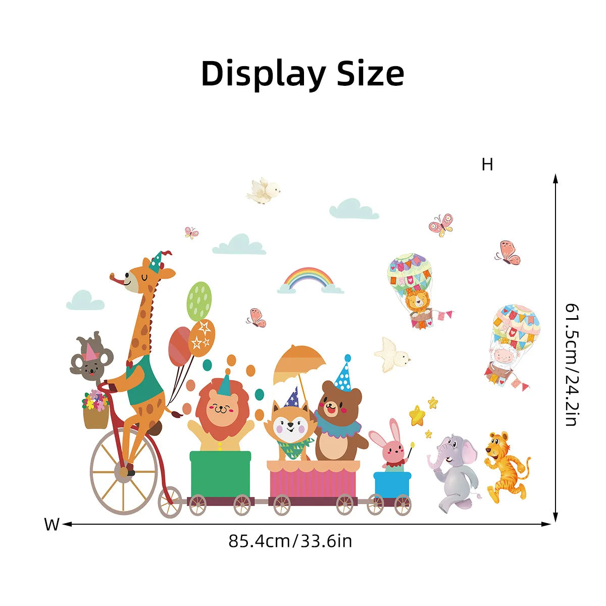 Cartoon Planet Rocket Height Measurement Wall Stickers for Kids Room Baby Boy Room Height Roller Grow Up Chart Wall Decals Mural-HomeDecorDecals_com