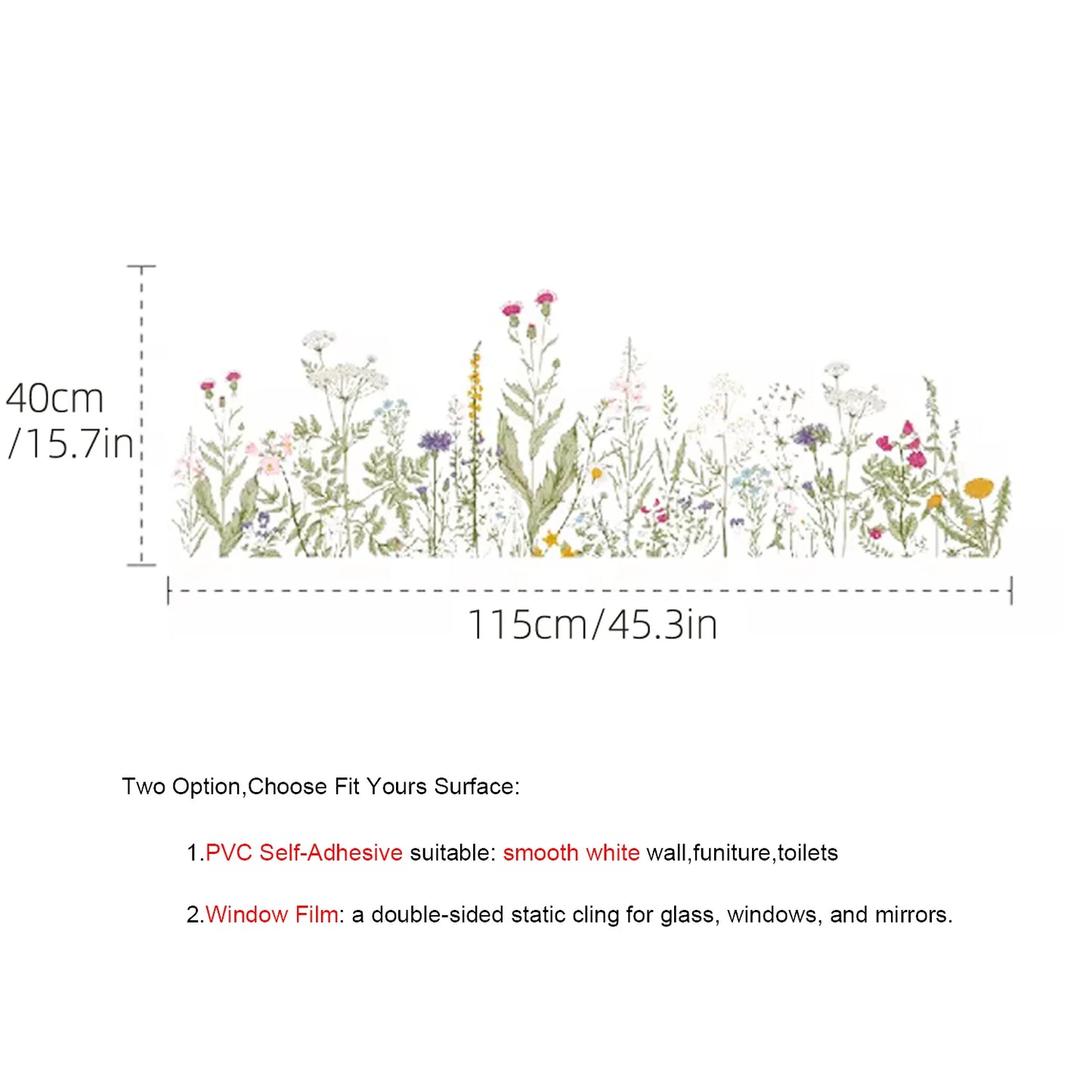 Additional view of Wild Flowers Peel and Stick Wall Decal | Home Decor by HomeDecorDecals.