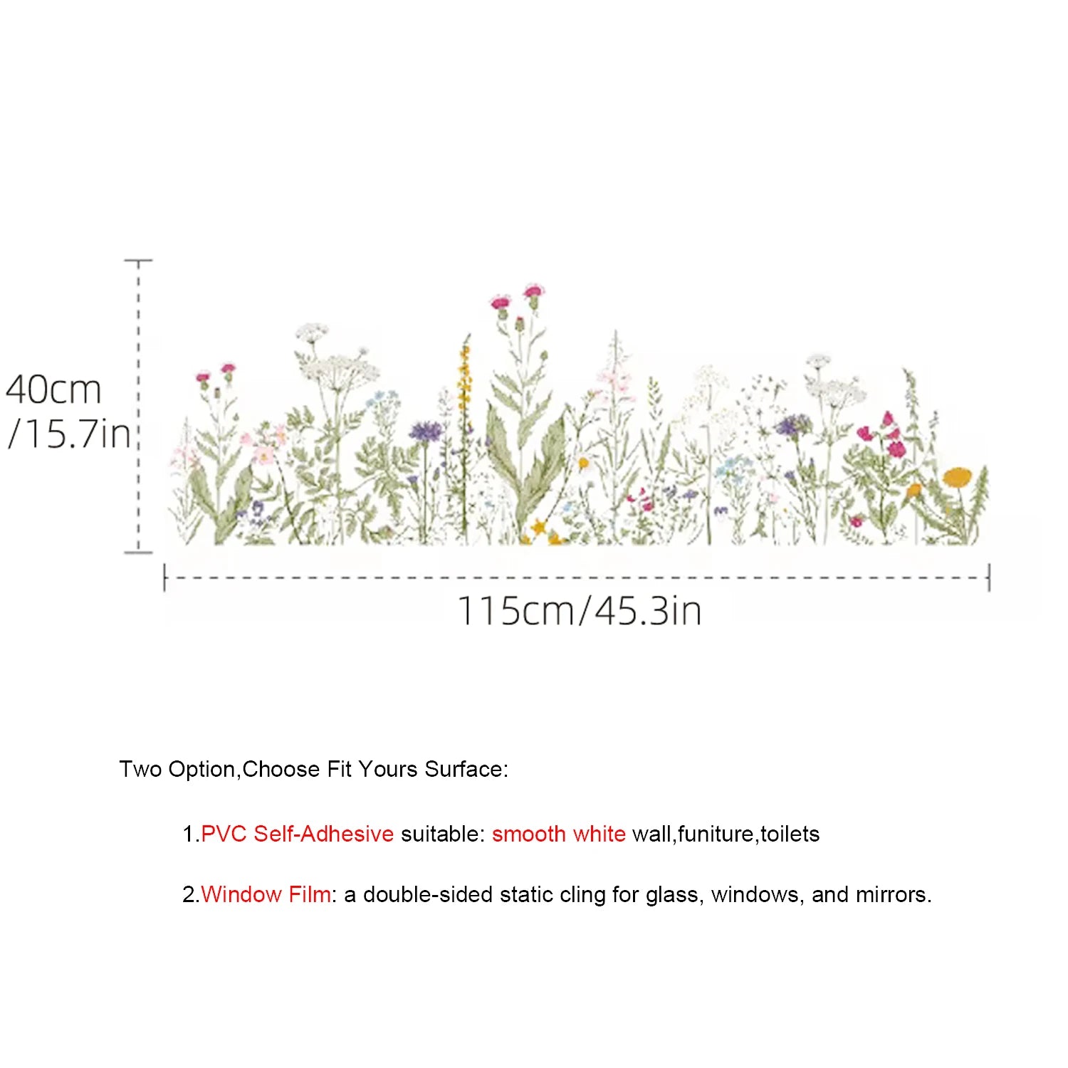 Additional view of Wild Flowers Peel and Stick Wall Decal | Home Decor by HomeDecorDecals.