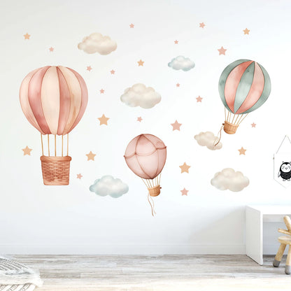 1Pc Cartoon Cloud Star Balloon Furniture Wall Stickers for Kids Room Decor Children Bedroom Decoration Living Room Wall Decals-HomeDecorDecals_com