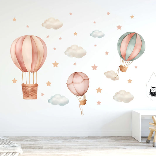 1Pc Cartoon Cloud Star Balloon Furniture Wall Stickers for Kids Room Decor Children Bedroom Decoration Living Room Wall Decals-HomeDecorDecals_com