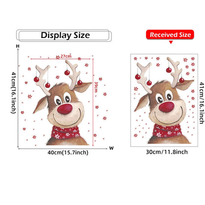 Christmas Smiling Reindeer Wall Decal | Home Decor displayed in room decor by HomeDecorDecals.