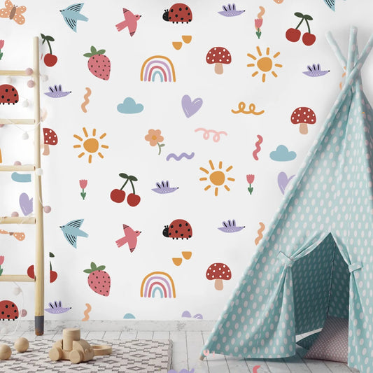 Big Doodle Pop Colorful Wall Stickers Decals Playroom Bedroom Fabric Kids Drawings Wall Decor Baby Nursery Home Decor-HomeDecorDecals_com