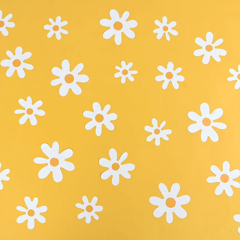 White Daisy Flower Wall Decal | Home Decor design details by HomeDecorDecals.